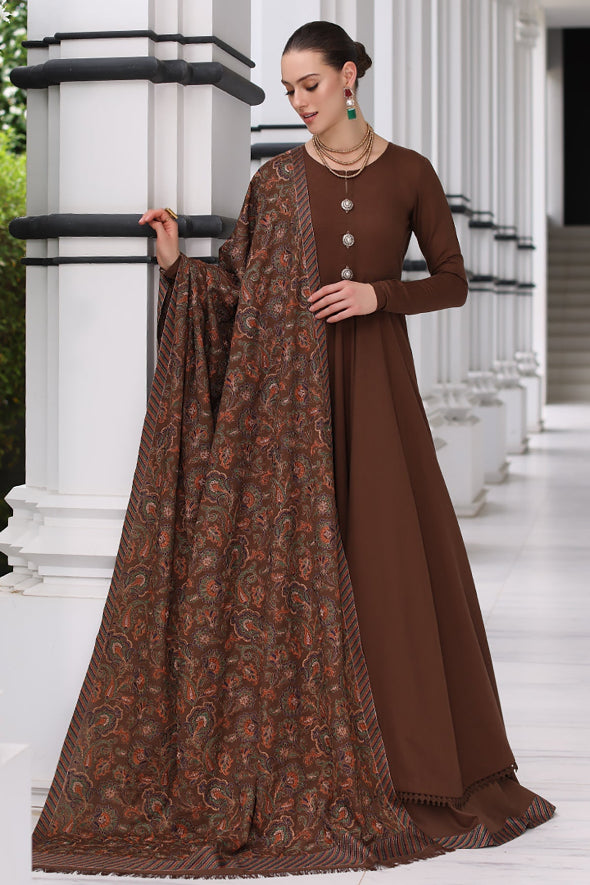 3 Piece Embroidered Dhanak Suit Unstitched | HEW-26