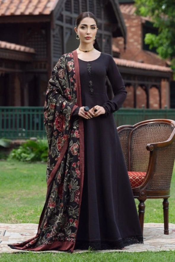 3 Piece Embroidered Dhanak Suit Unstitched | HEW-22
