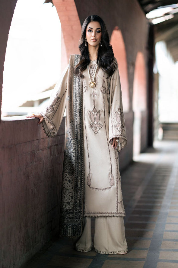3 Piece Embroidered Dhanak Suit Unstiched | HEW-03