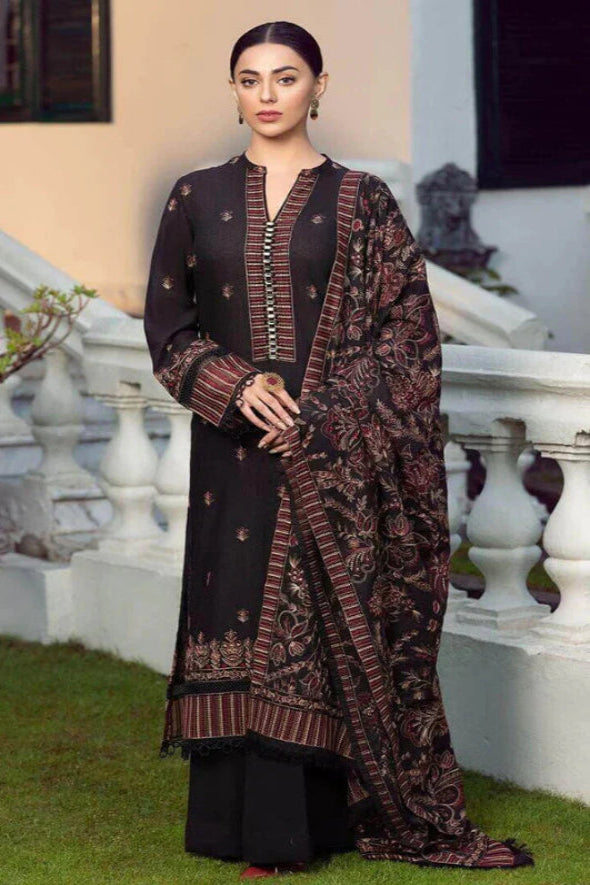 3 Piece Embroidered Dhanak Suit Unstitched | HEW-20