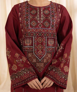 3 Piece Embroidered Dhanak Suit Unstitched | HEW-566
