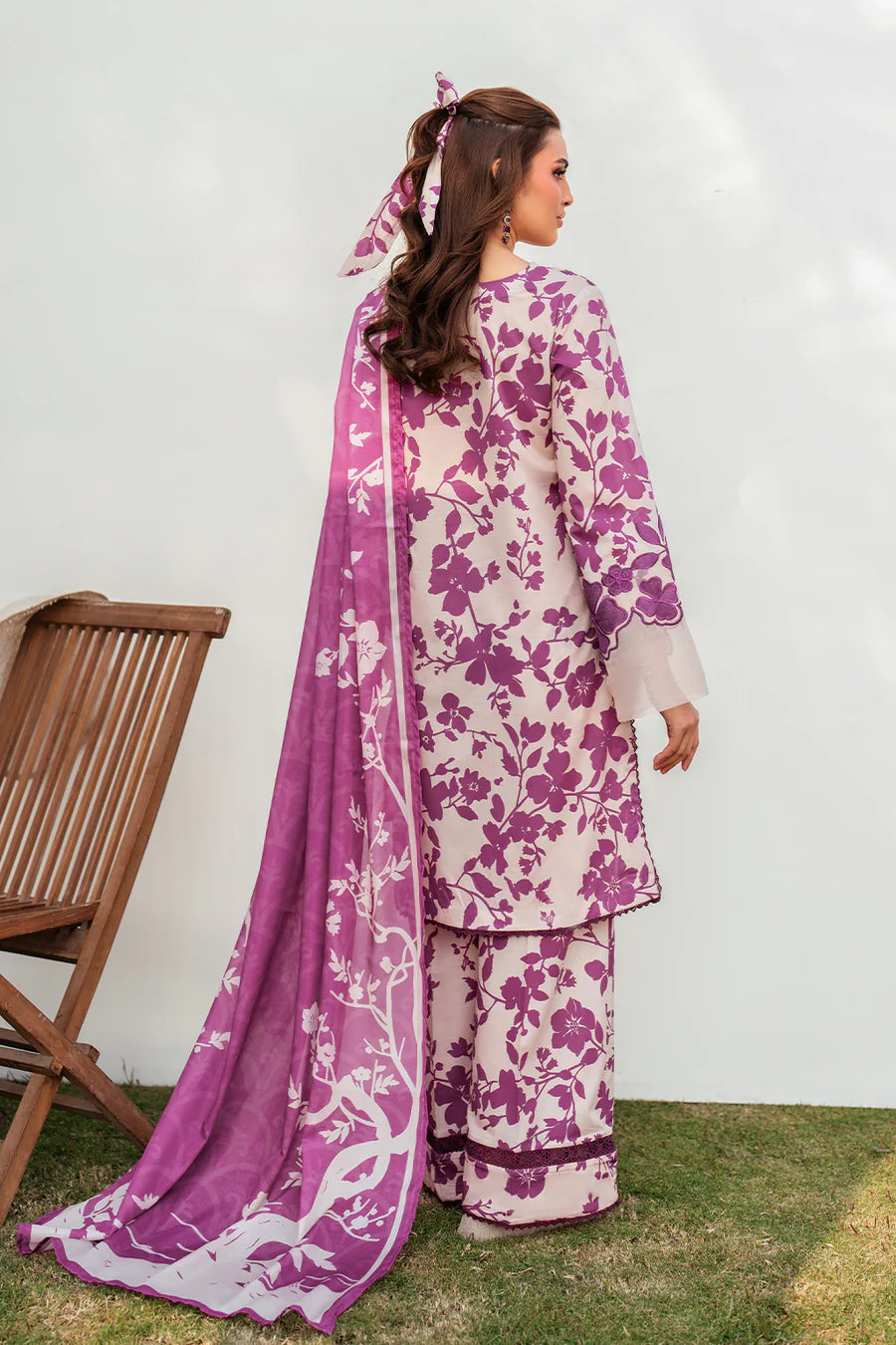 3 Piece Embroidered Linen Suit Unstitched | HEW-08