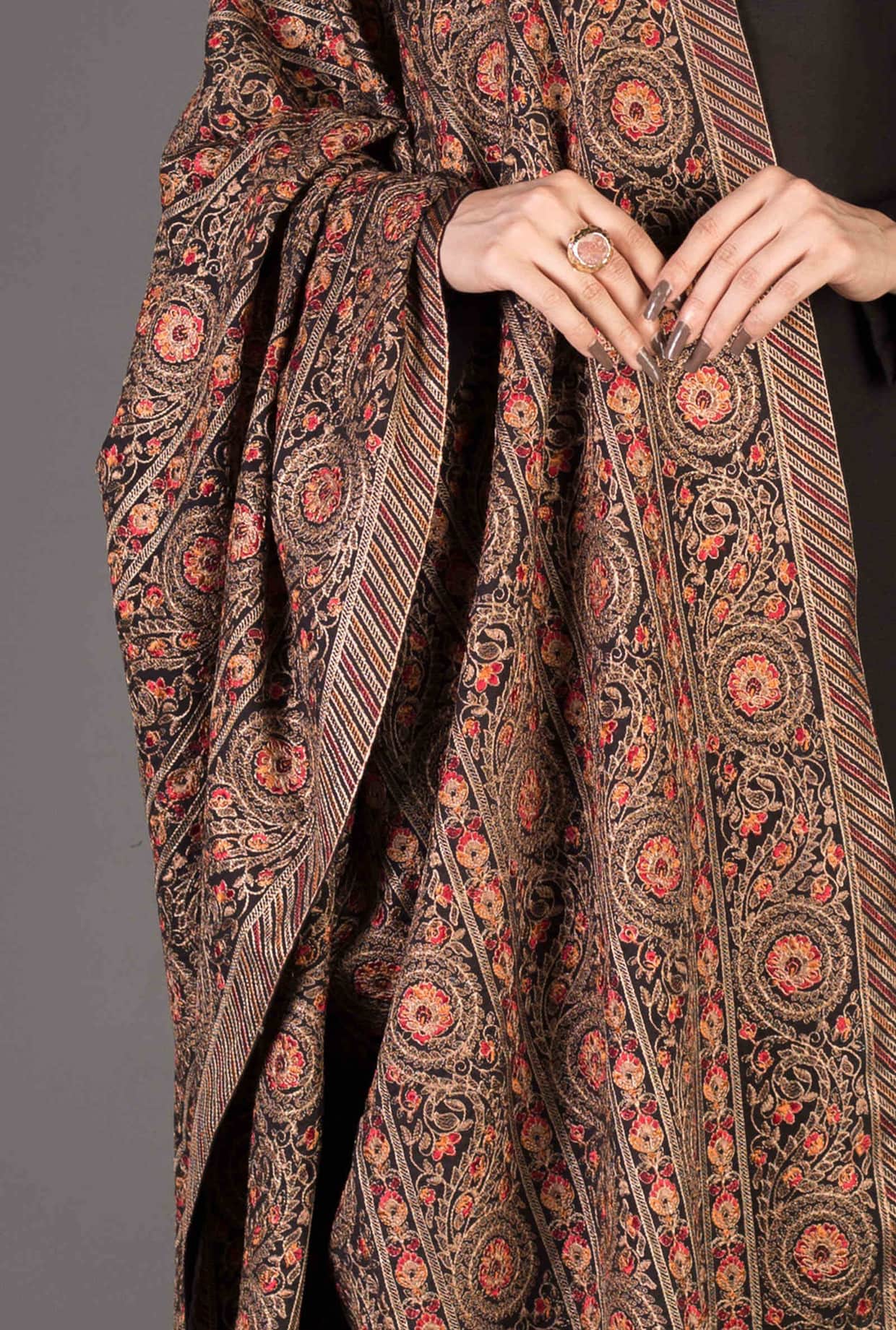 Formal Wear Heavy Embroidered Karandi Shawl | HEL-07