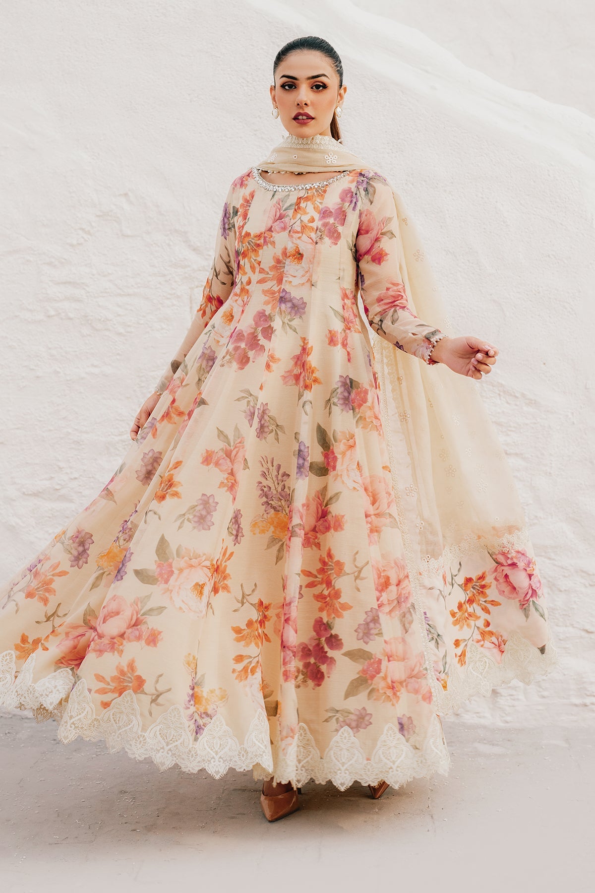 3 Piece Embroidered Linen Suit Unstitched | HEW-09