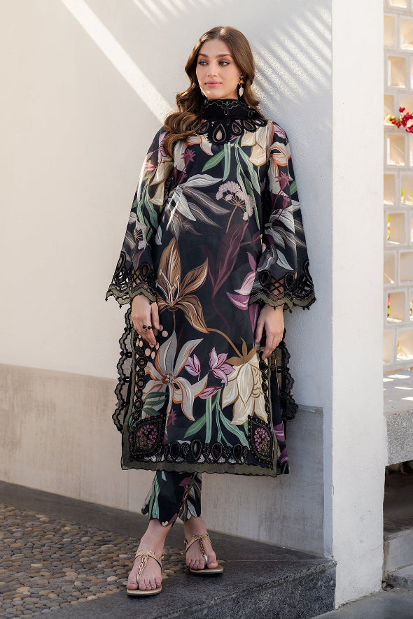 3 Piece Embroidered Linen Suit Unstitched | HEW-41