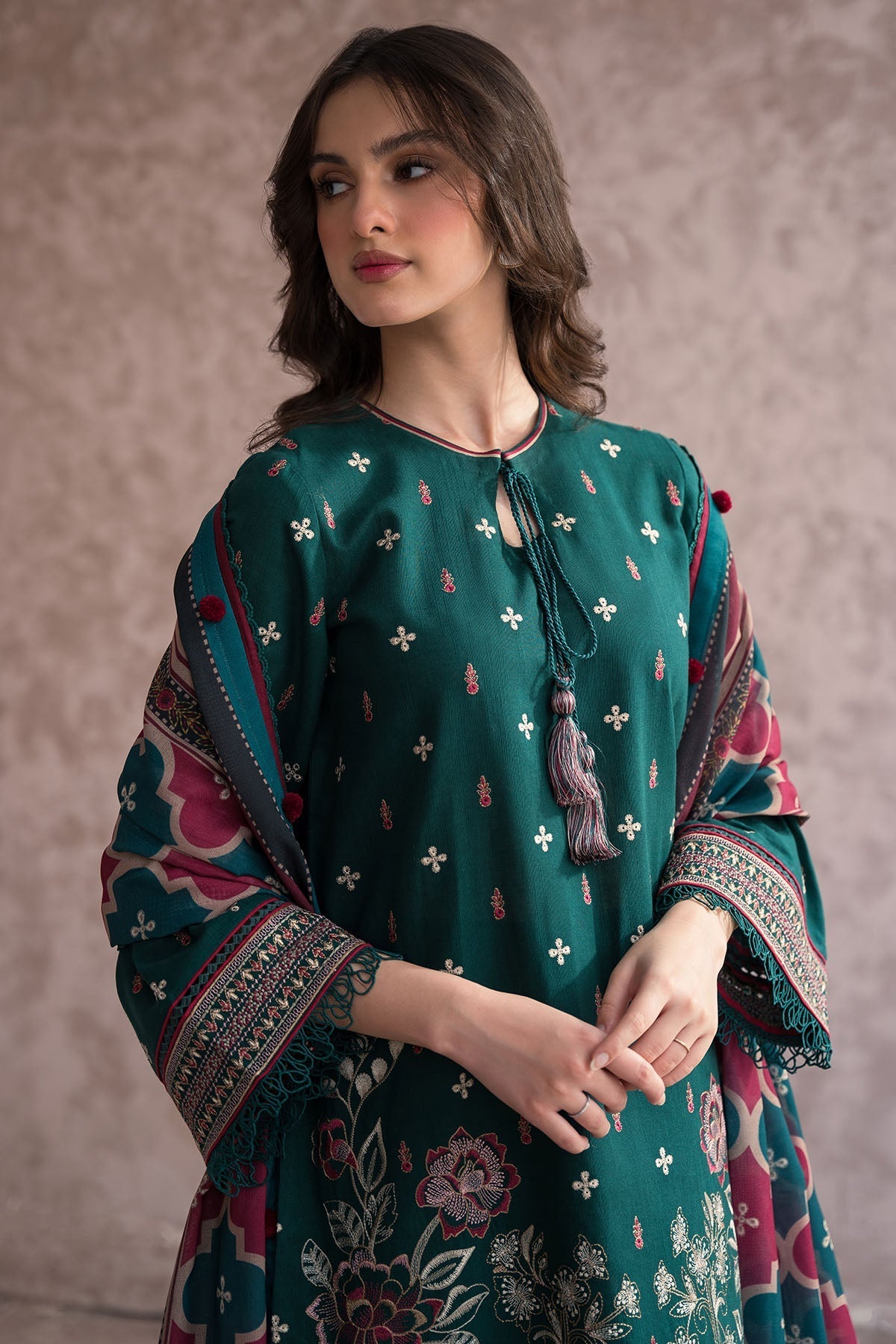 JAZMIN - 3PC Embroidered Lawn Suit - ALMAS67