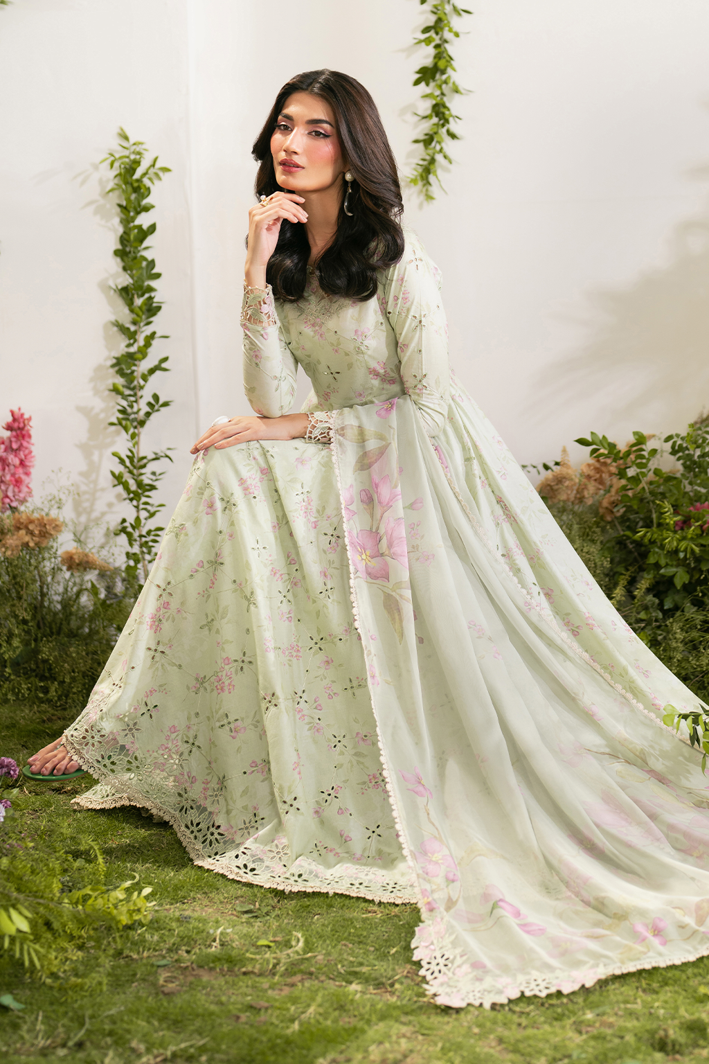 3 Piece Embroidered Lawn Shirt and Trouser with Printed Dupatta ZS 289