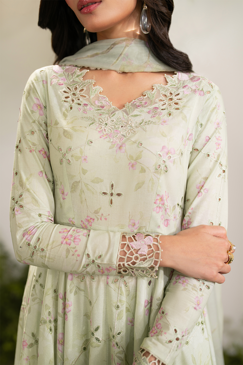 3 Piece Embroidered Lawn Shirt and Trouser with Printed Dupatta ZS 289