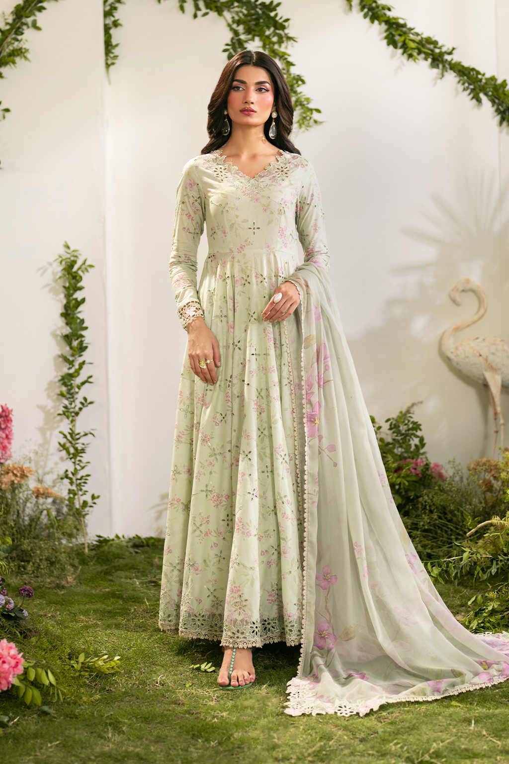3 Piece Embroidered Lawn Shirt and Trouser with Printed Dupatta ZS 289