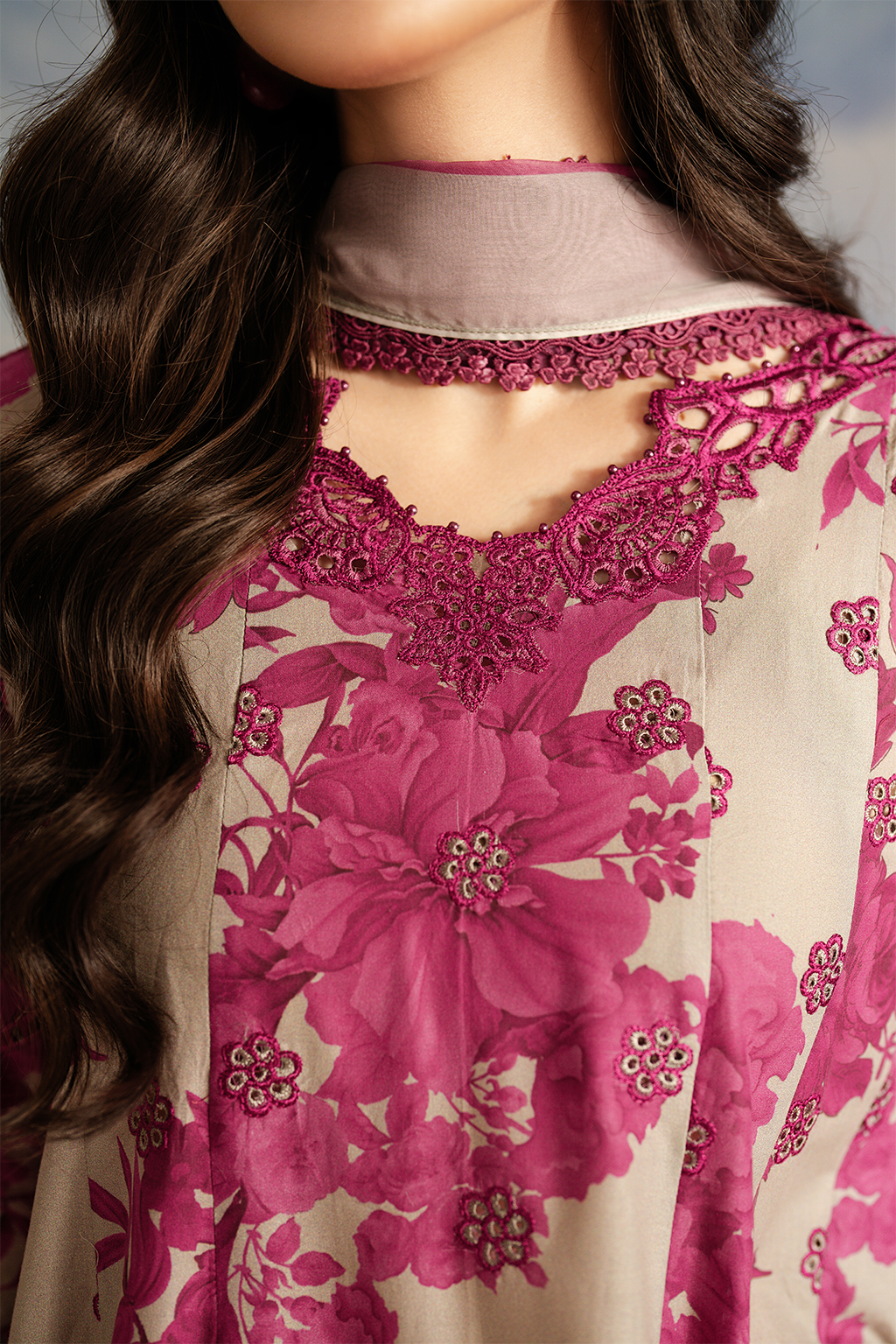 3 Piece Embroidered Lawn Shirt and Trouser with Printed Dupatta ZS 220