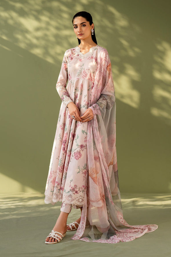 3 Piece Embroidered Linen Suit Unstitched | HEW-10