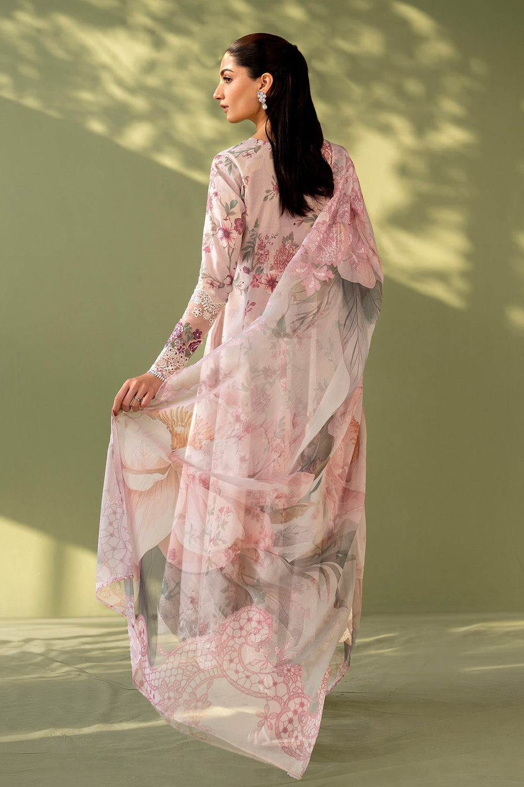 3 Piece Embroidered Linen Suit Unstitched | HEW-10