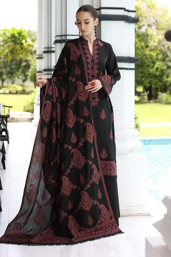 3 Piece Embroidered Dhanak Suit Unstitched | HEW-25