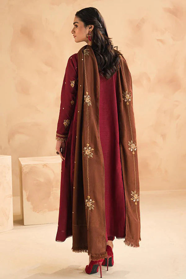 3 Piece Embroidered Dhanak Suit Unstitched | HEW-30