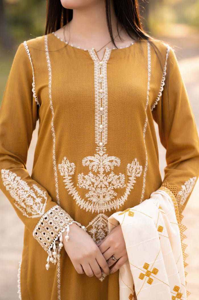 3 Piece Embroidered Dhanak Suit Unstiched | HEW-49