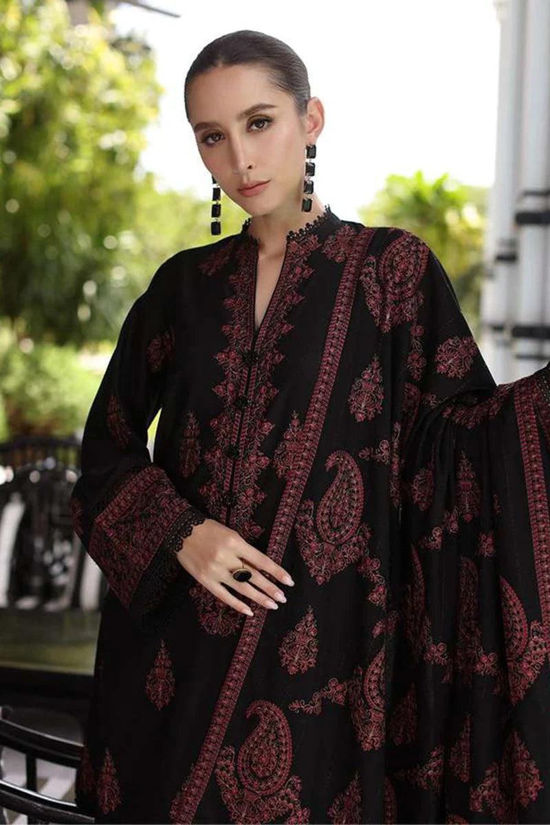 3 Piece Embroidered Dhanak Suit Unstitched | HEW-25