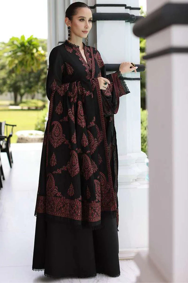 3 Piece Embroidered Dhanak Suit Unstitched | HEW-25