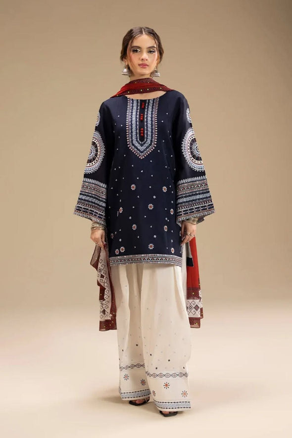 3 Piece Embroidered Dhanak Suit Unstitched | HEW-06