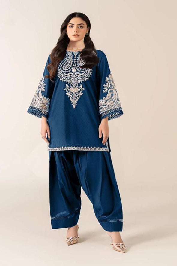 2 Piece Embroidered Dhanak Suit Unstitched | HEW-39