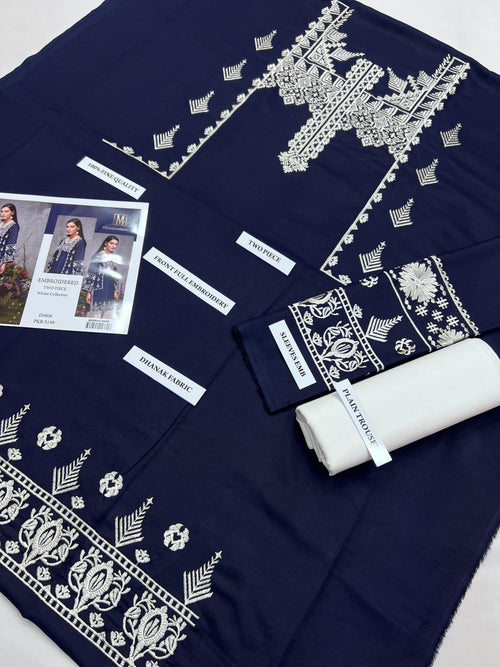 2 Piece Embroidered Dhanak Suit Unstitched | HEW-38