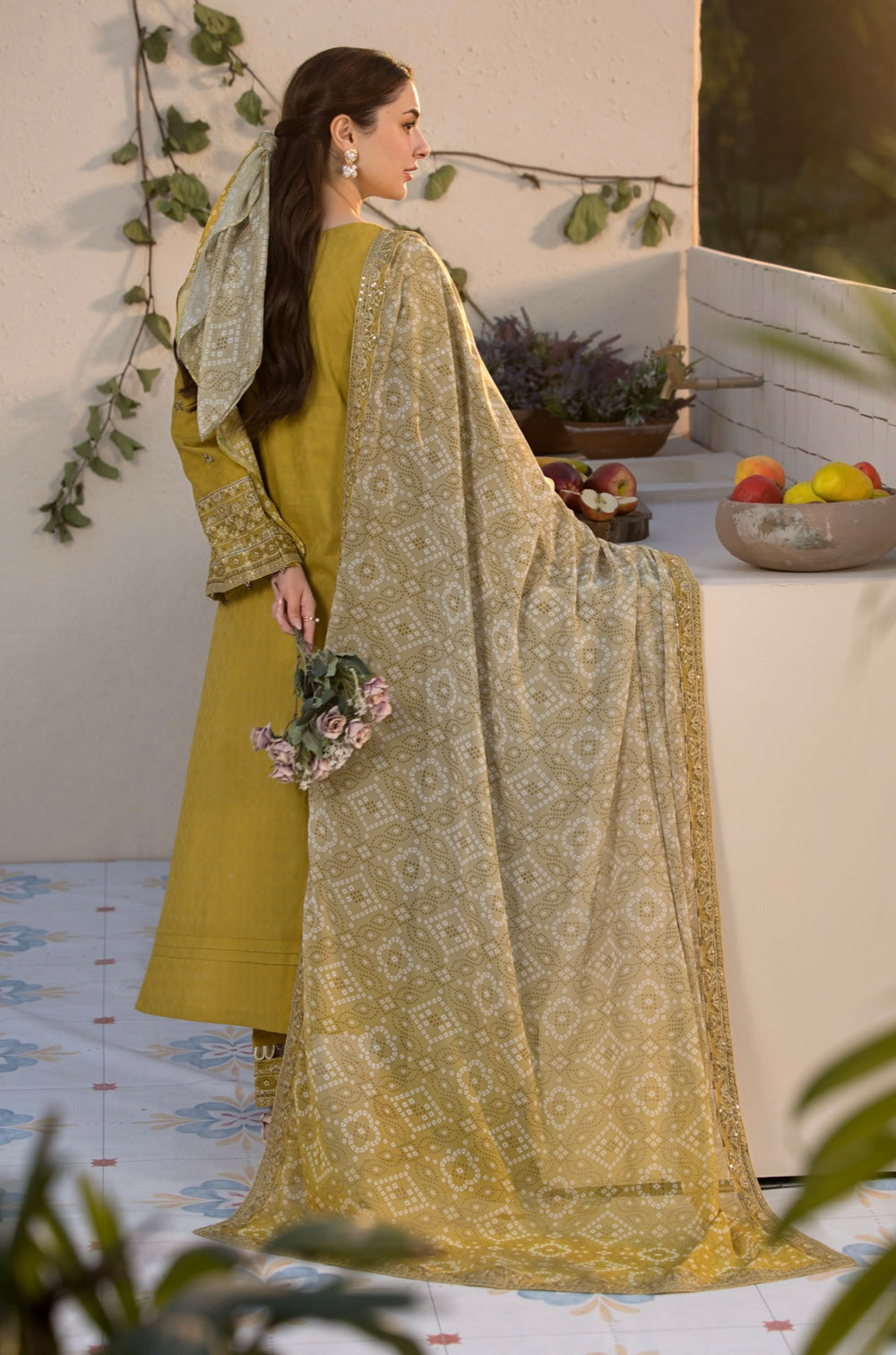 3 Piece Embroidered Dhanak Suit Unstiched | HEW-51