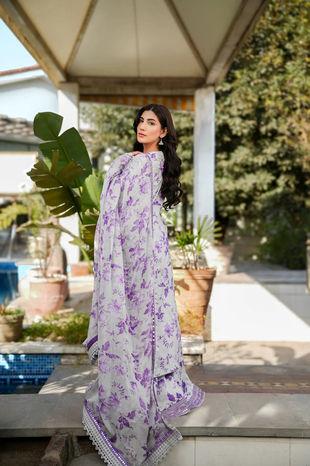 3 Piece Embroidered Linen Suit Unstitched | HEW-32