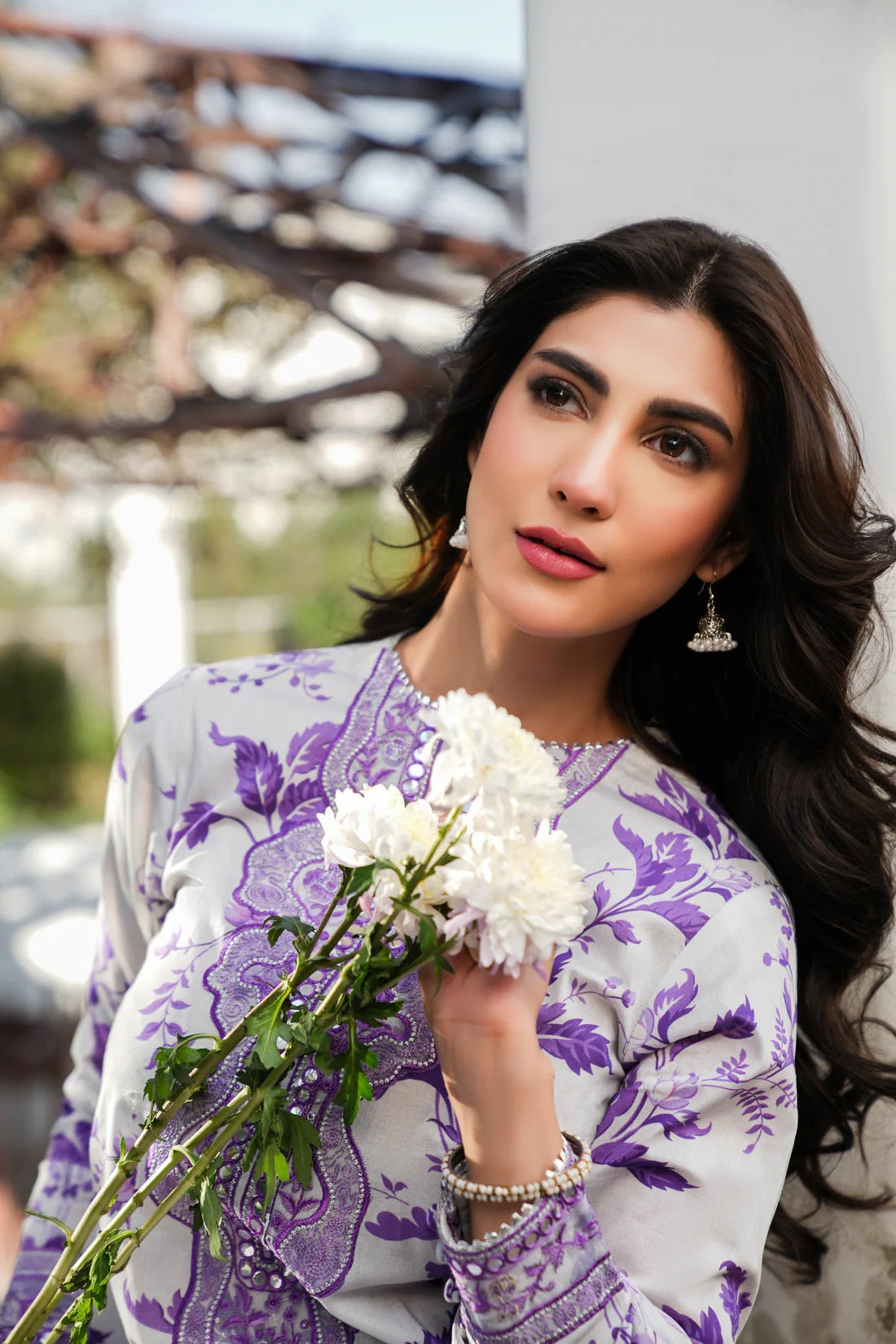 3 Piece Embroidered Linen Suit Unstitched | HEW-32