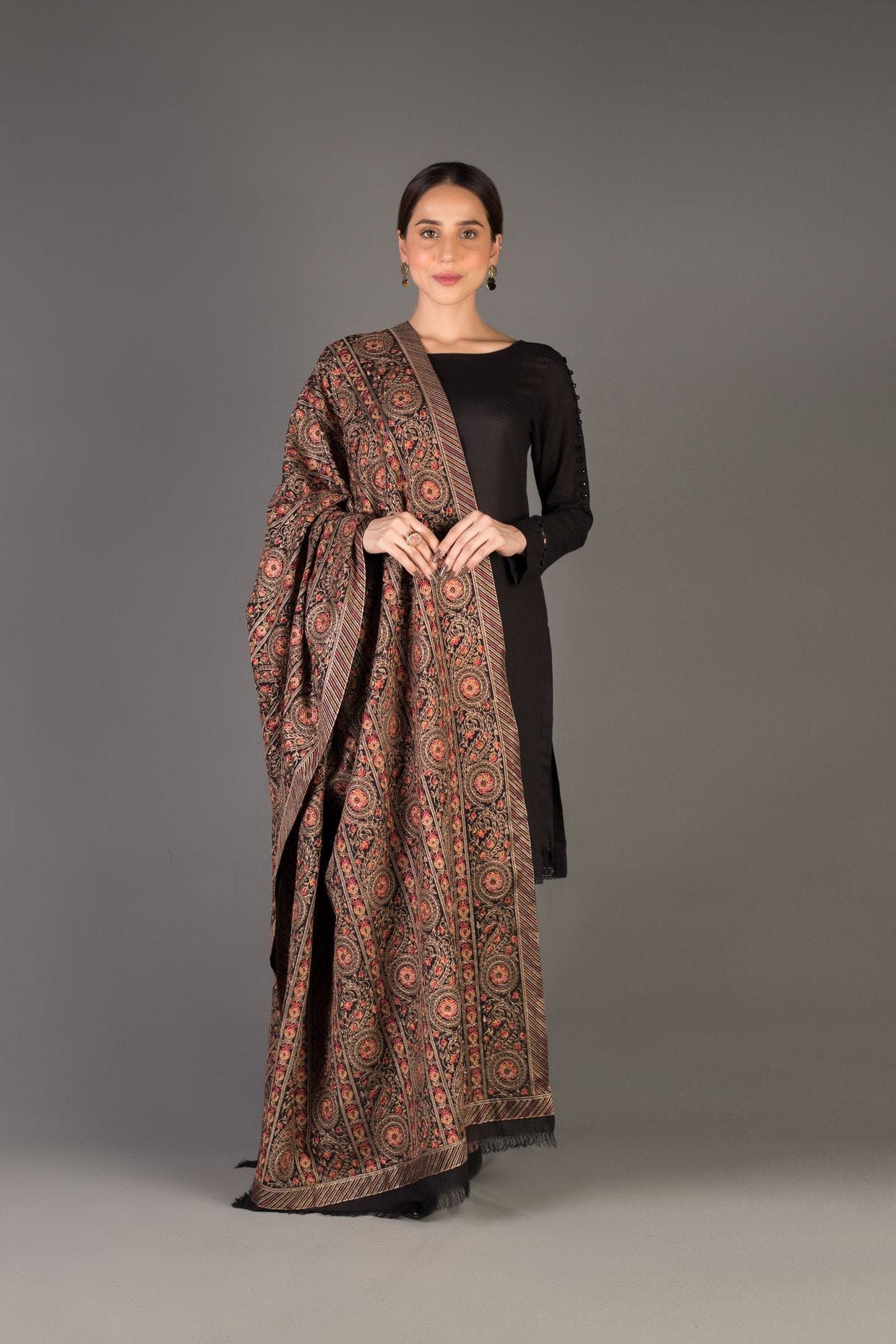 Formal Wear Heavy Embroidered Karandi Shawl | HEL-07