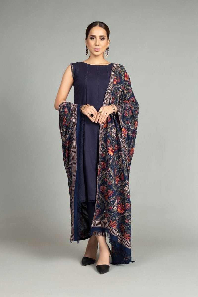 3 Piece Embroidered Karandi Suit Unstitched | HEW-31