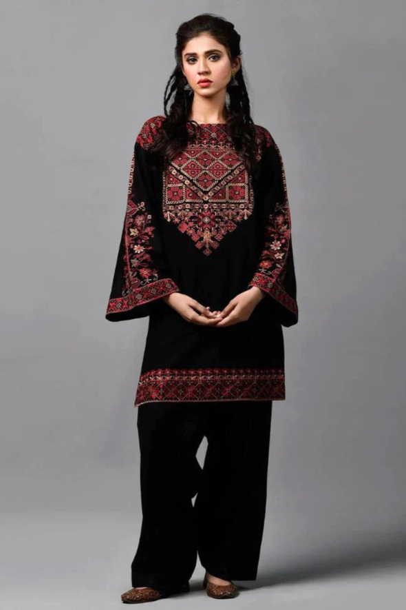 2 Piece Embroidered Dhanak Suit Unstitched | HEW-45