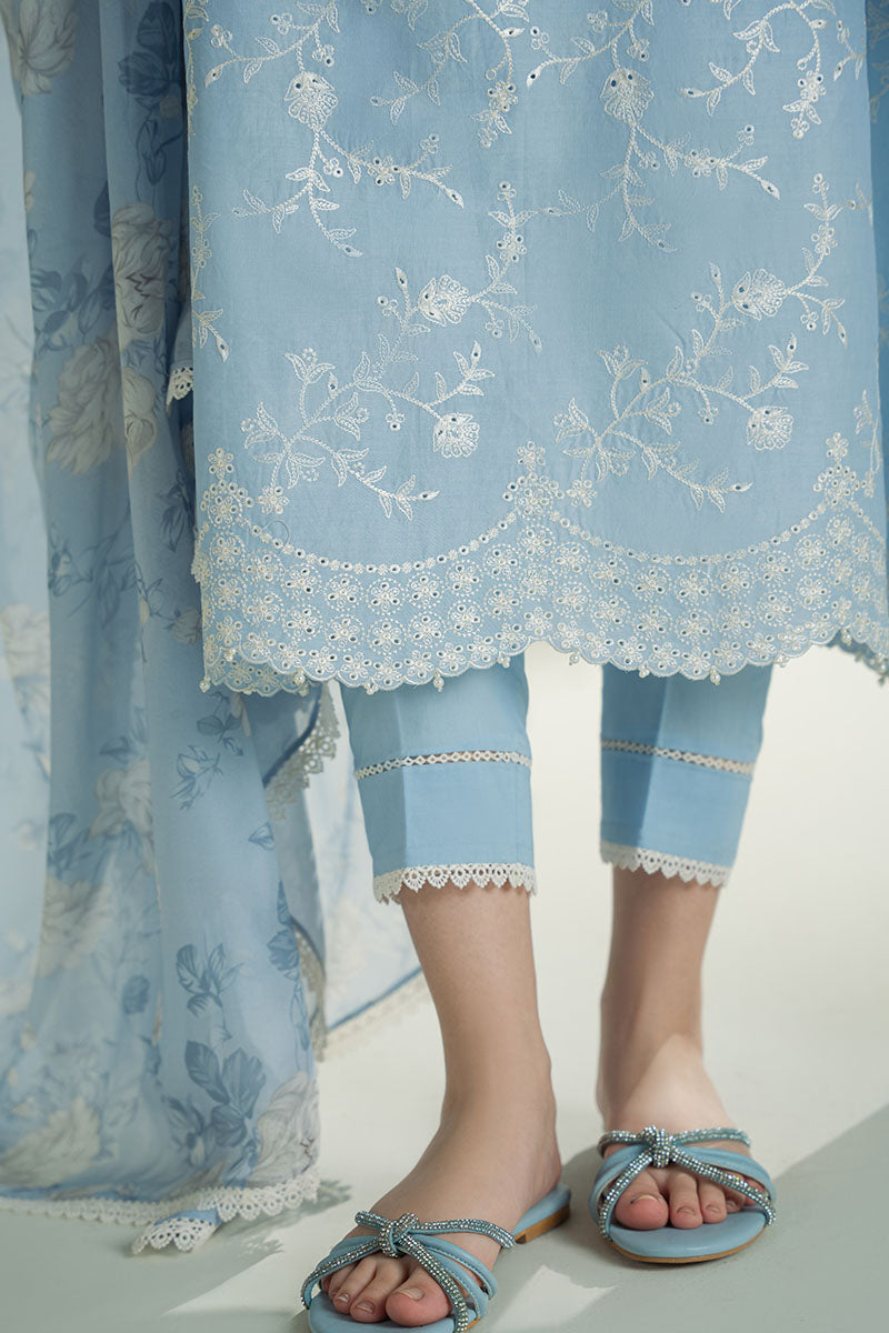3 Piece Embroidered Dhanak Suit Unstiched | HEW-50