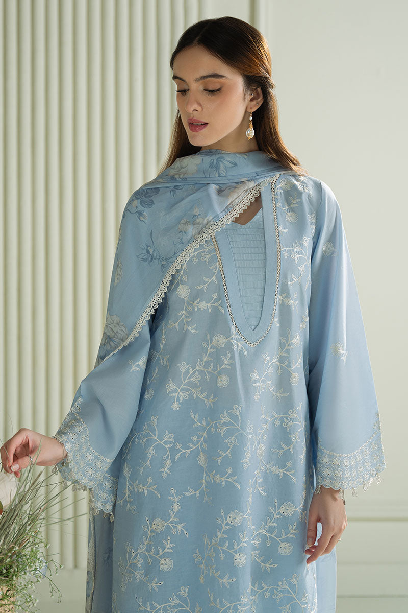 3 Piece Embroidered Dhanak Suit Unstiched | HEW-50