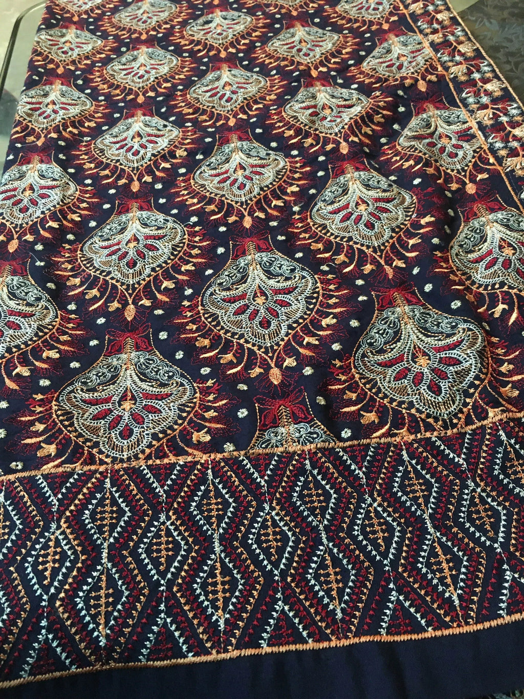 Formal Heavy Embroidered Karandi Shawl | HEL-04