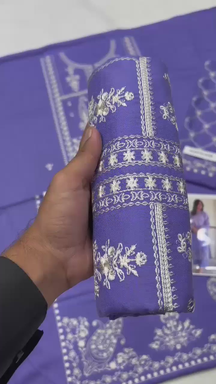 2 Piece Embroidered Dhanak Suit Unstitched | HEW-36