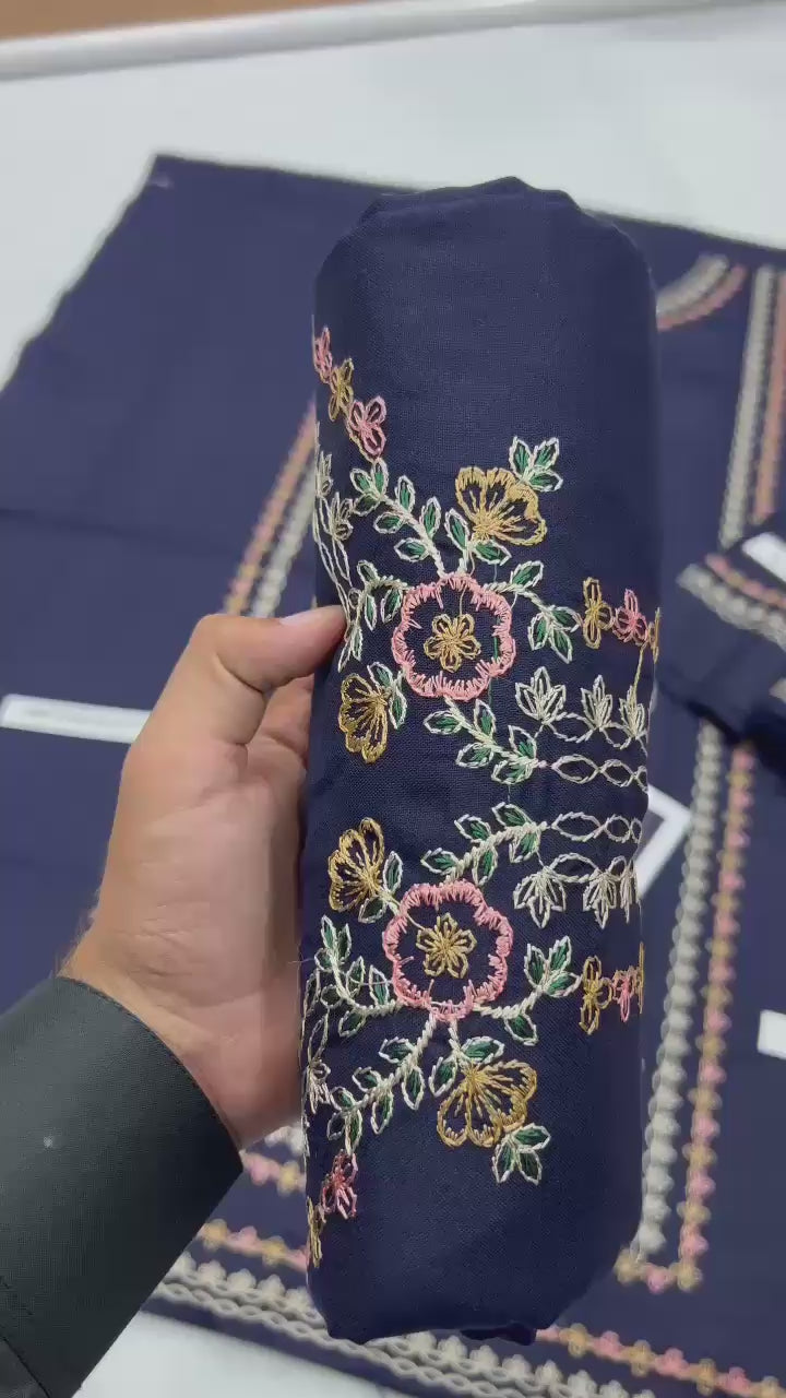 2 Piece Embroidered Dhanak Suit Unstitched | HEW-37