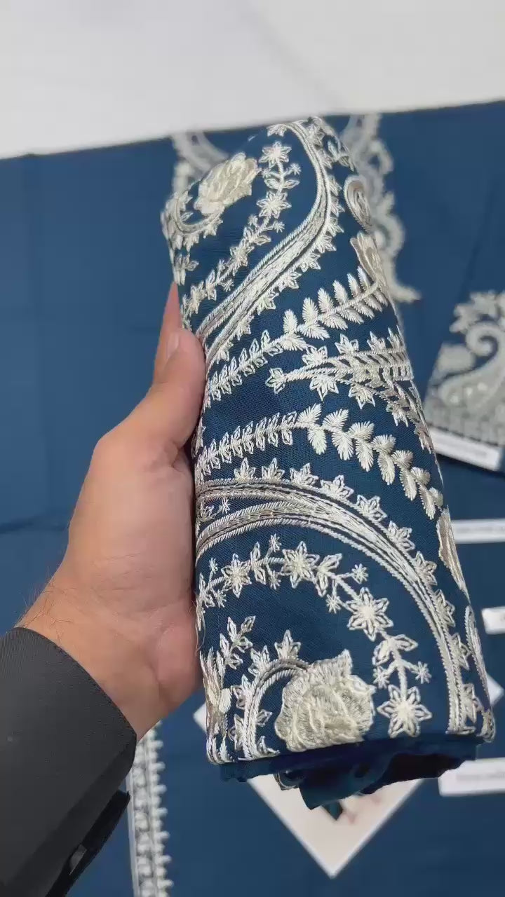 2 Piece Embroidered Dhanak Suit Unstitched | HEW-39