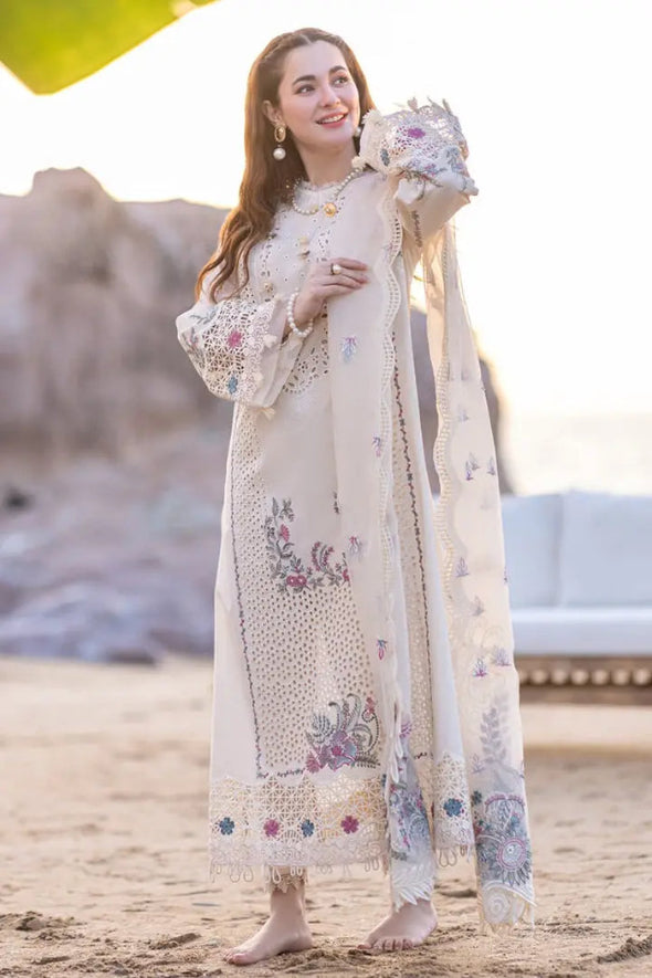 3 Piece Embroidered Dhanak Suit Unstitched | HEW-47